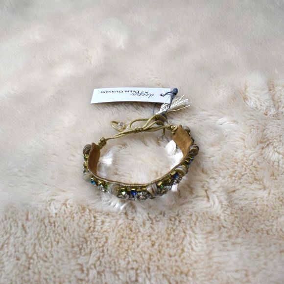 Deepa Gurnani Handmade Cotton Bracelet Boho Beaded India Ethnic Statement - Picture 5 of 15